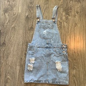denim overalls skirt